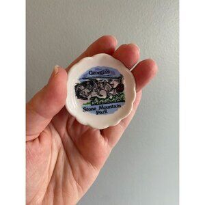 Vintage Georgia Stone Mountain Park Souvenir Mini Ceramic Plate Dish
